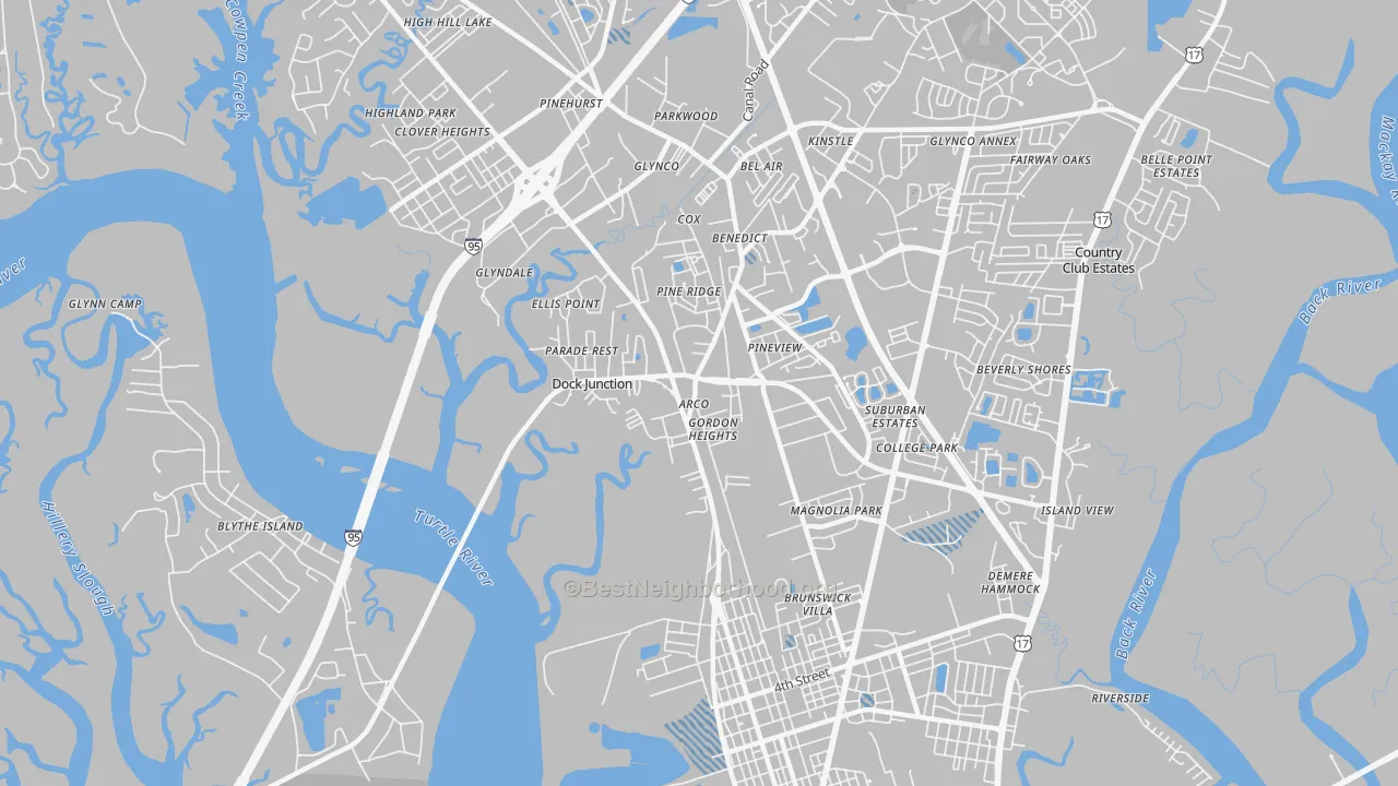 Transit Grade map of Dock Junction, GA