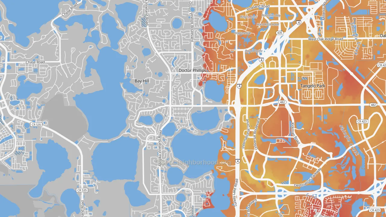 Transit Grade map of Doctor Phillips, FL