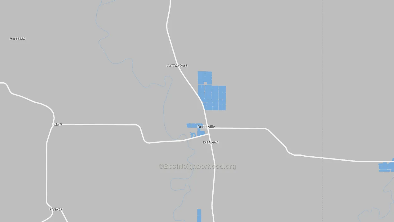 Transit Grade map of Doddsville, MS