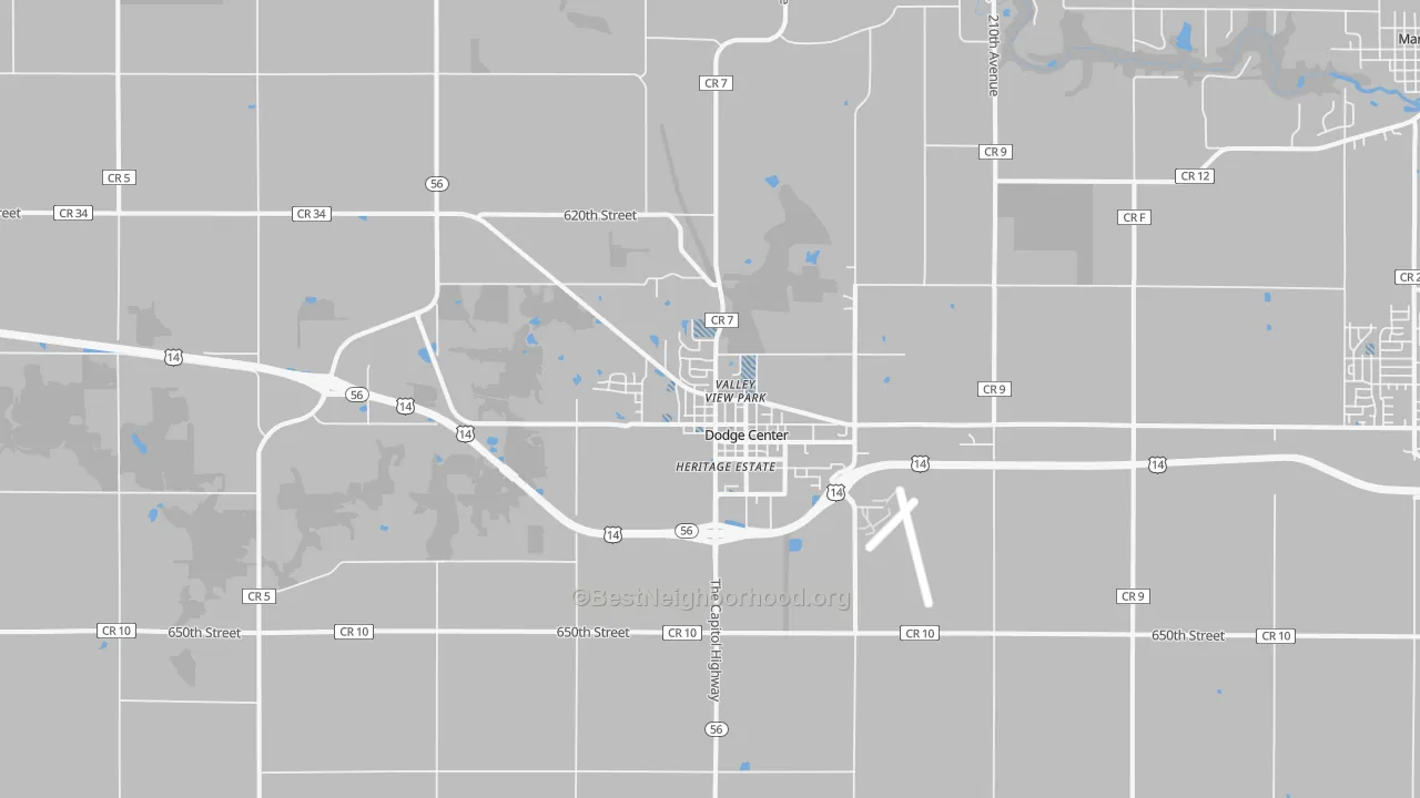Transit Grade map of Dodge Center, MN