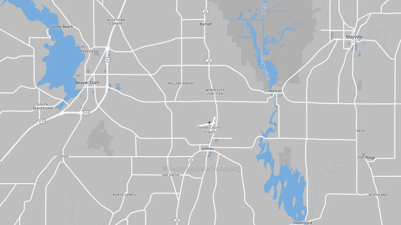 Transit Grade map of Dodge County, WI