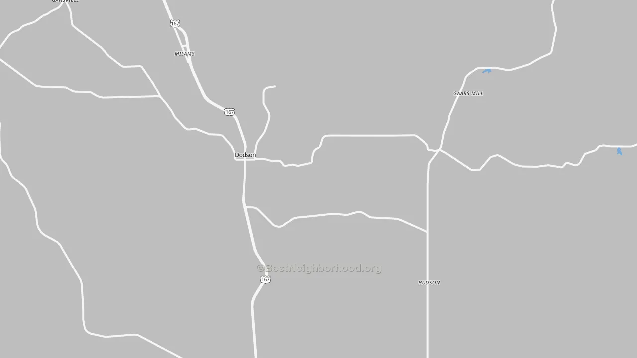Transit Grade map of Dodson, LA