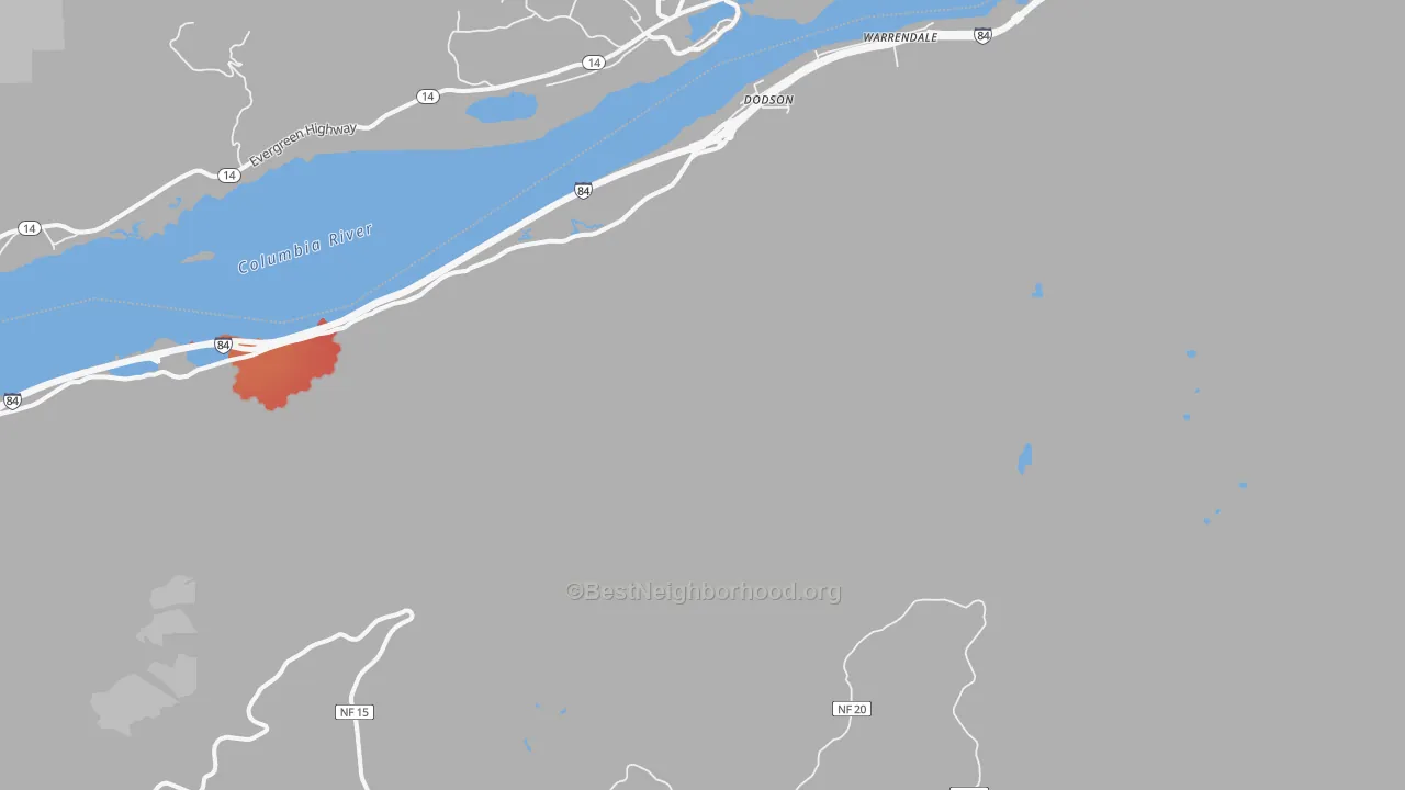 Transit Grade map of Dodson, OR
