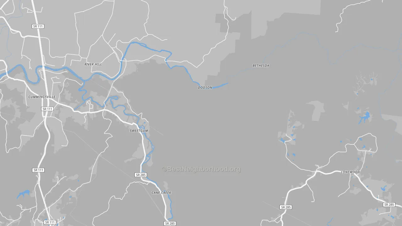 Transit Grade map of Dodson, TN