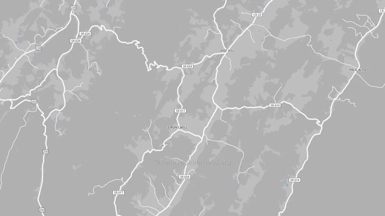 Transit Grade map of Doe Hill, VA