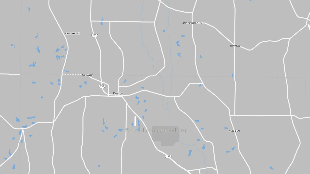 Transit Grade map of Doerun, GA