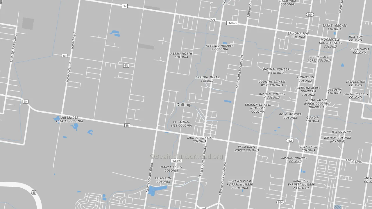 Transit Grade map of Doffing, Mission, TX