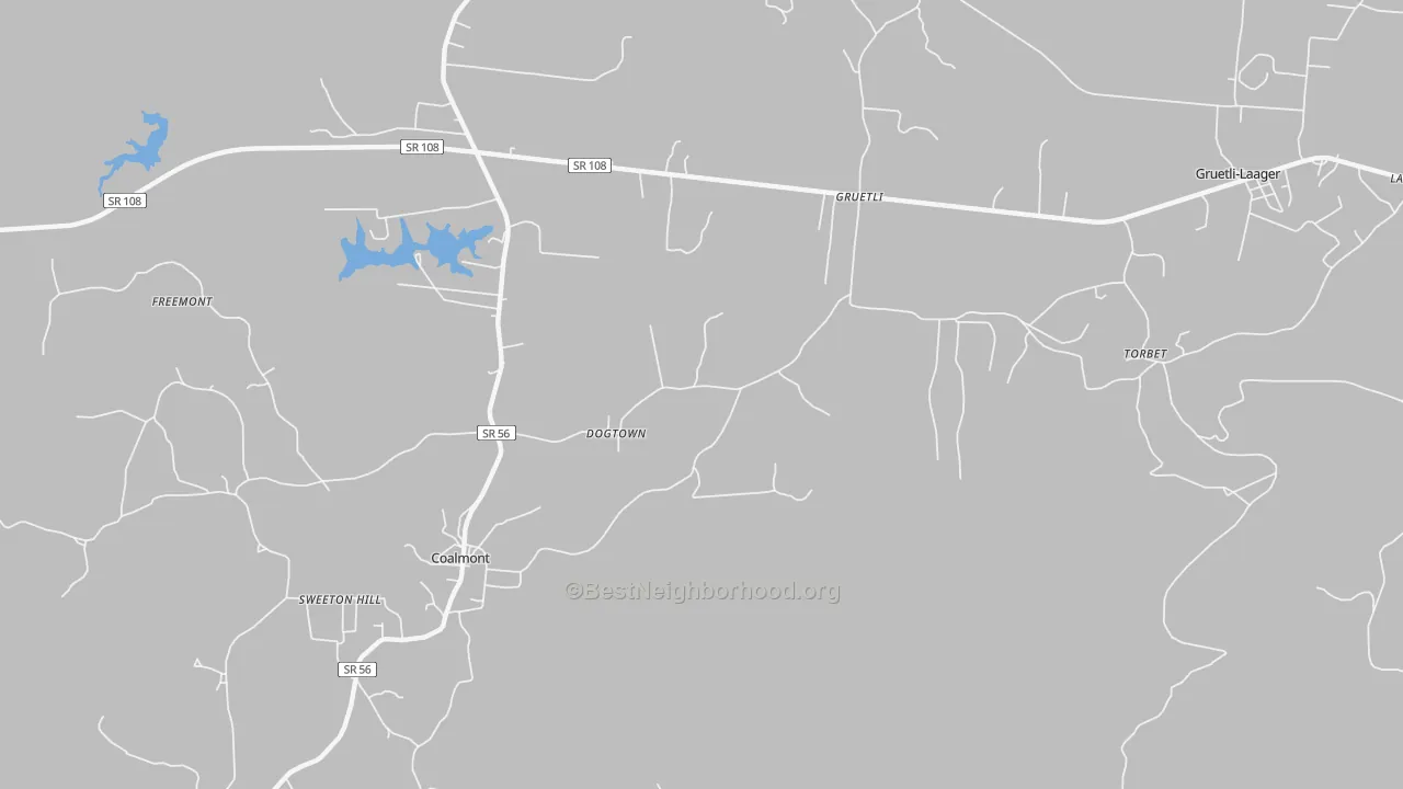Transit Grade map of Dogtown, TN