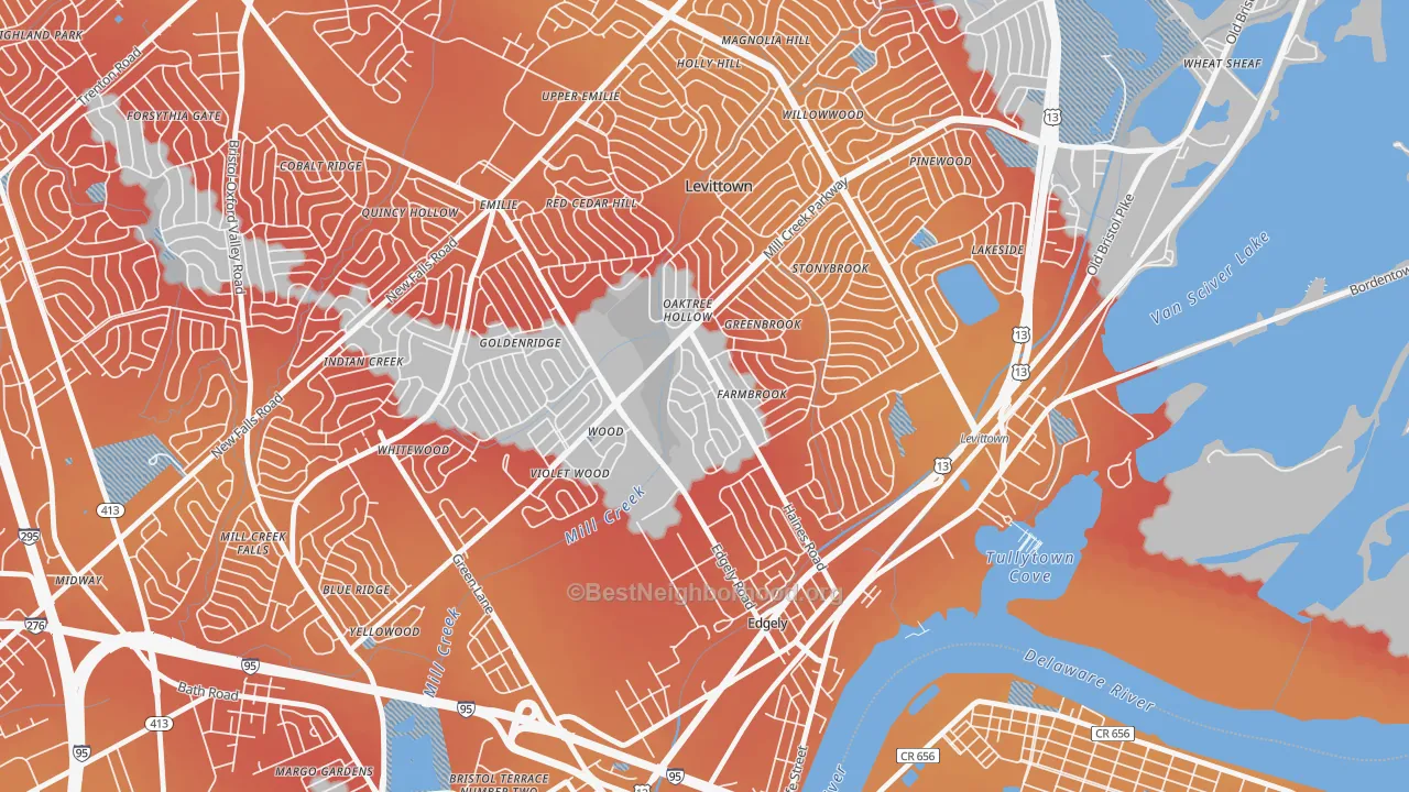 Transit Grade map of Dogwood Hollow, Levittown, PA