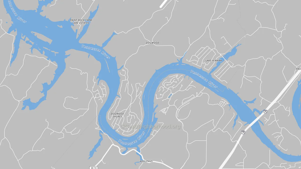Transit Grade map of Dogwood, TN