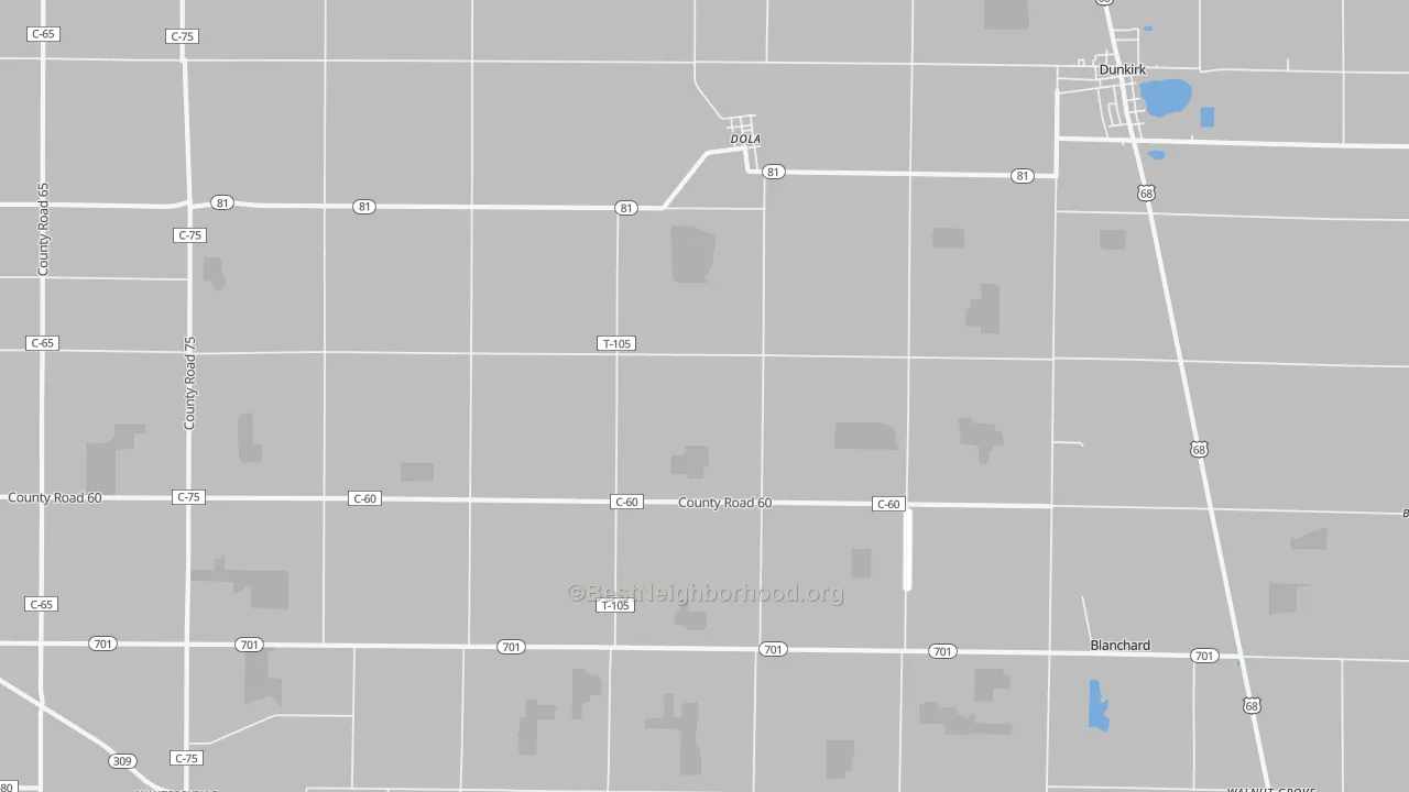 Transit Grade map of Dola, OH