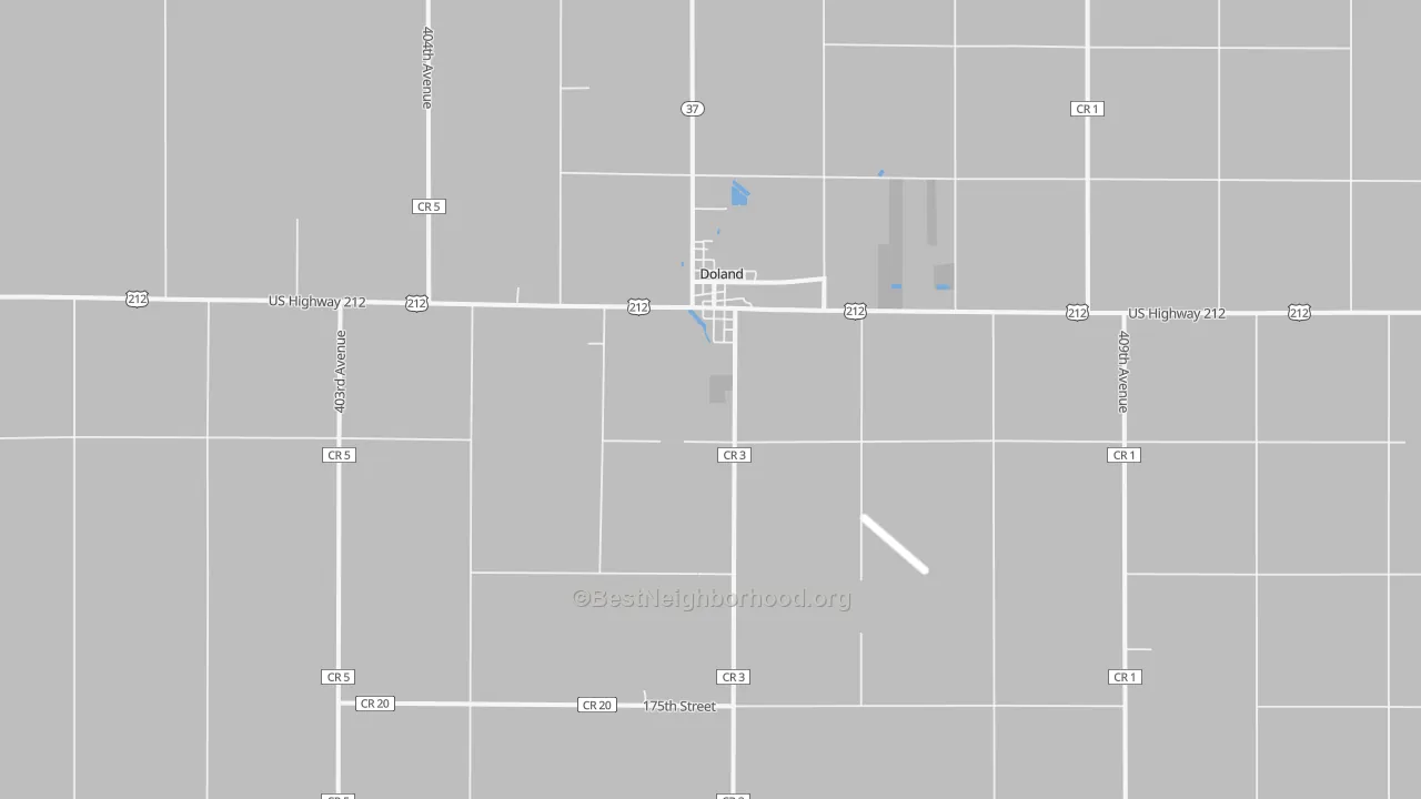 Transit Grade map of Doland, SD