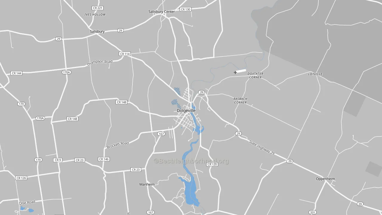 Transit Grade map of Dolgeville, NY