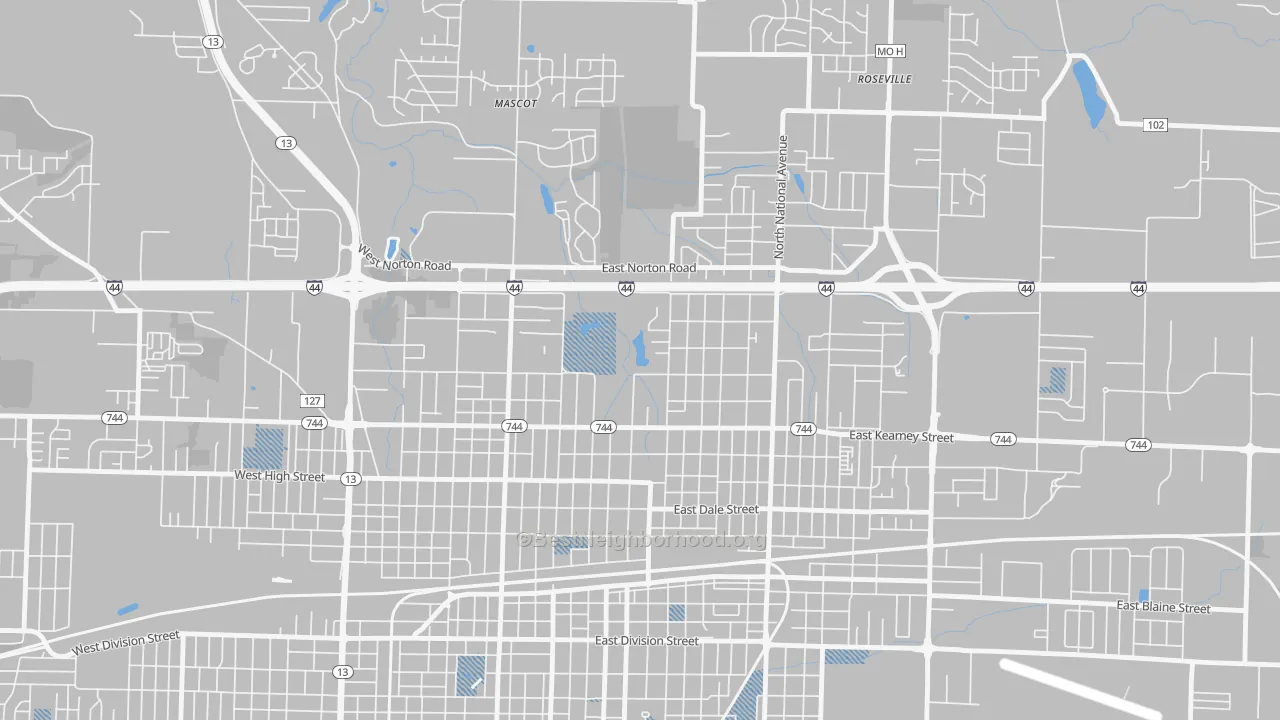 Transit Grade map of Doling, Springfield, MO