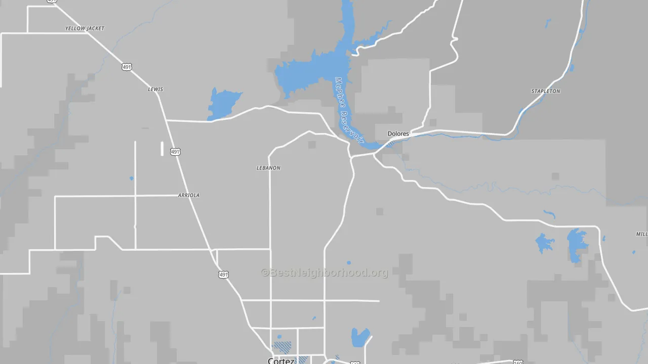 Transit Grade map of Dolores, CO