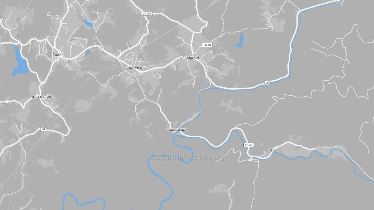 Transit Grade map of Donaldson, WV