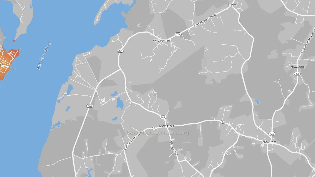 Transit Grade map of Doncaster, MD