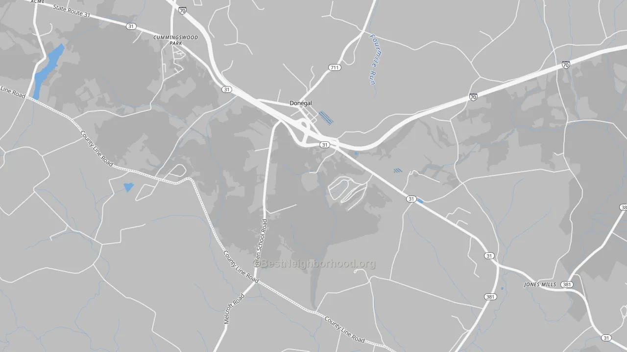 Transit Grade map of Donegal, PA