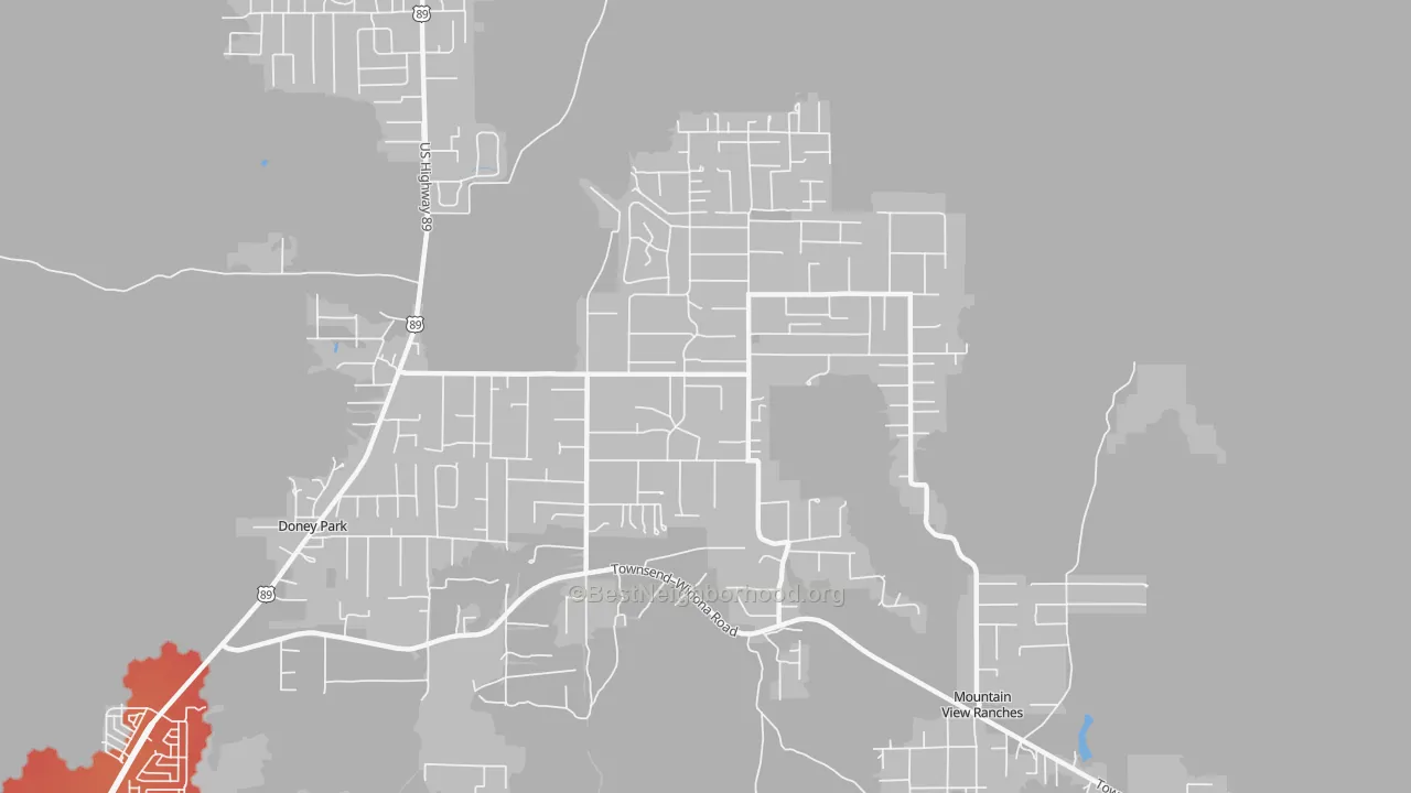 Transit Grade map of Doney Park, AZ