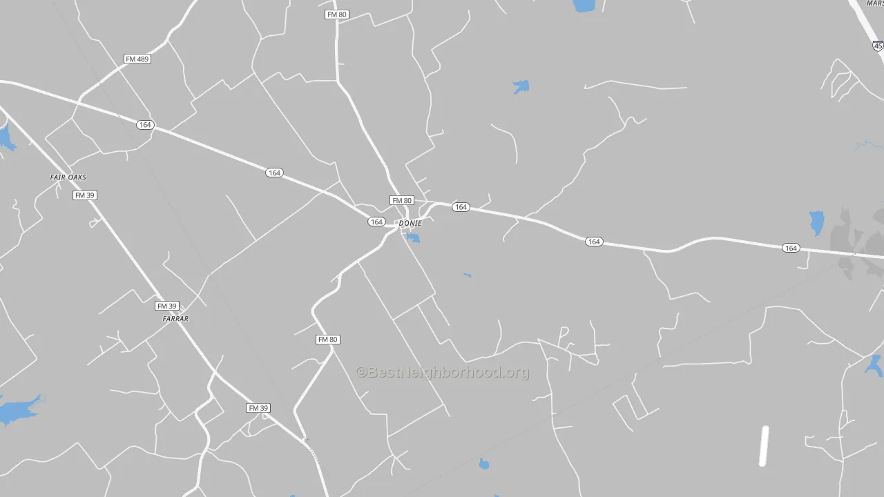 Transit Grade map of Donie, TX