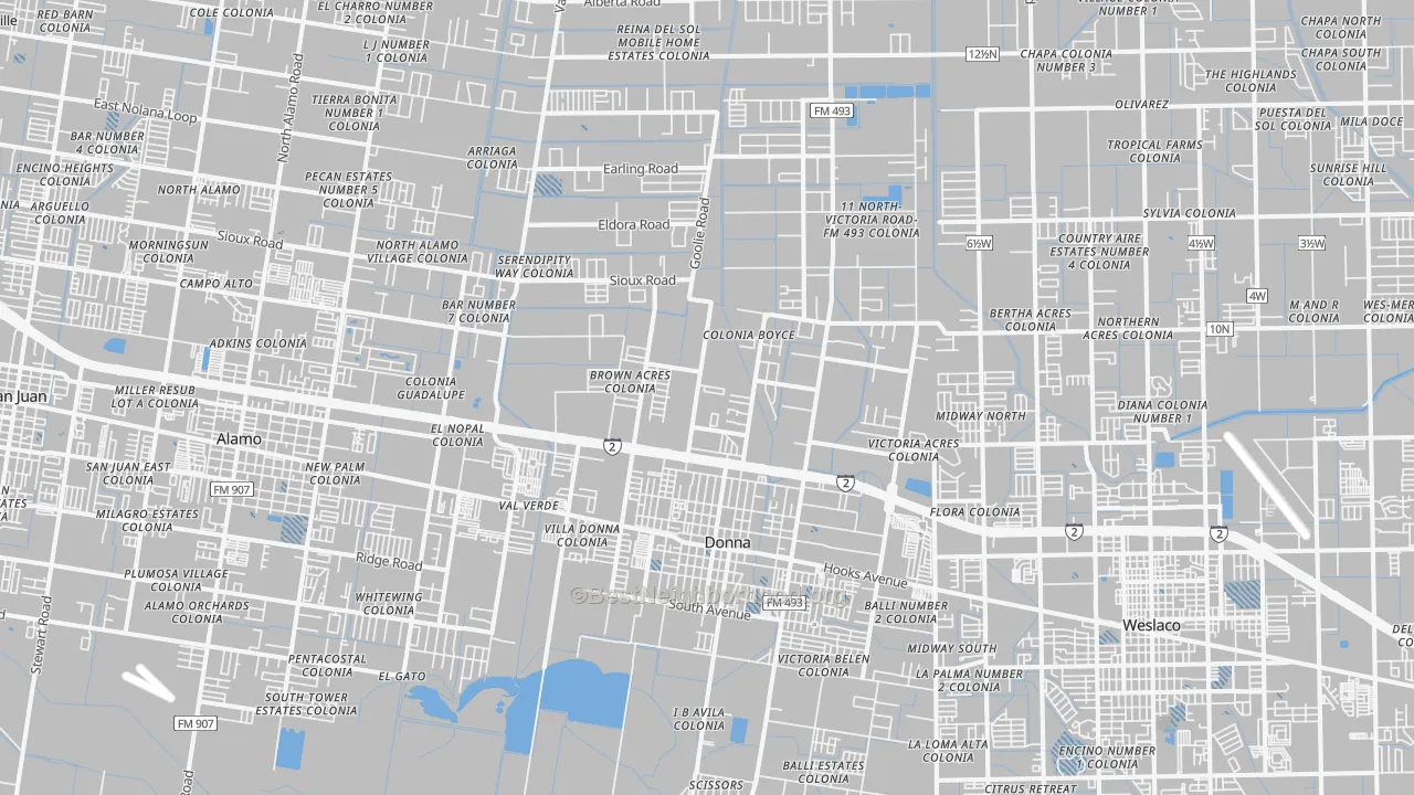 Transit Grade map of Donna, TX