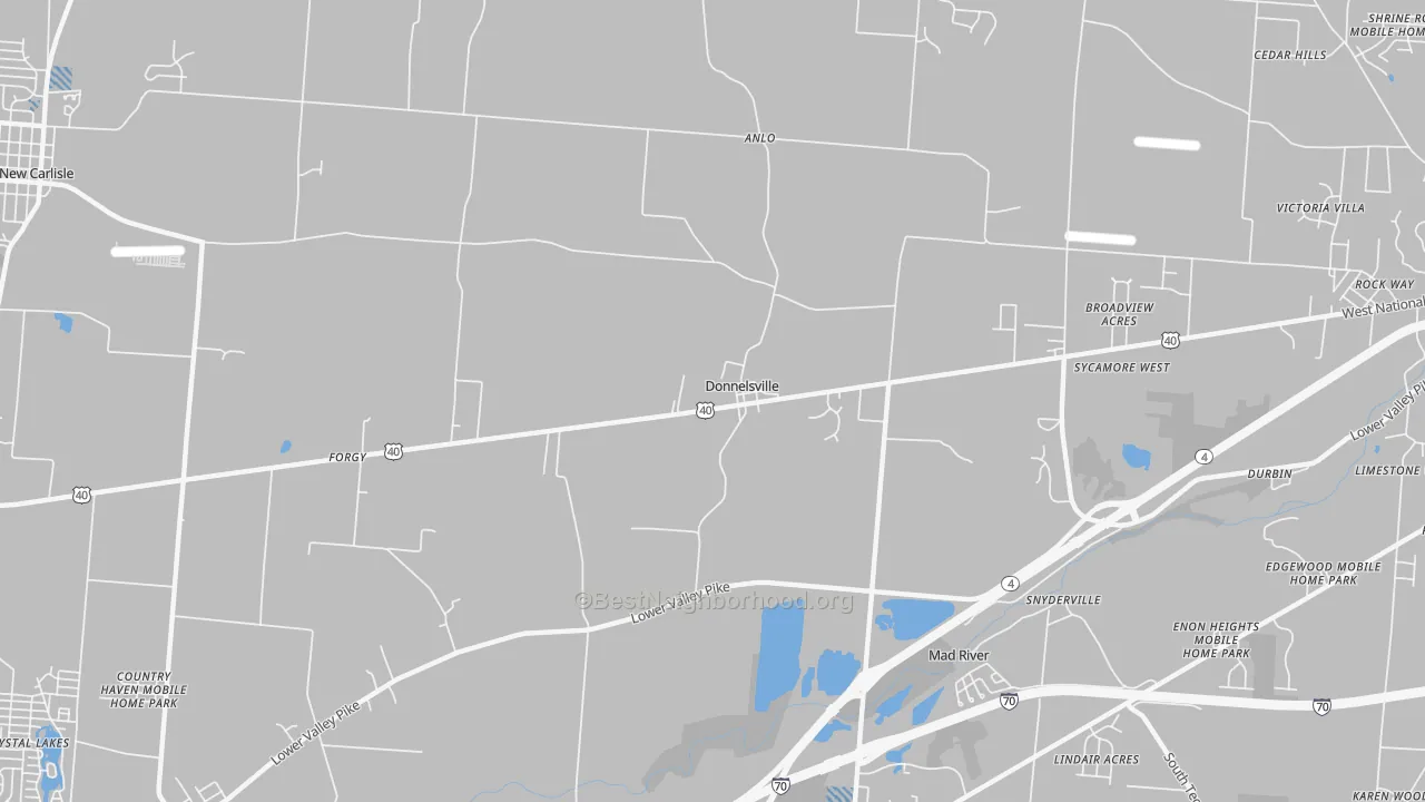 Transit Grade map of Donnelsville, OH