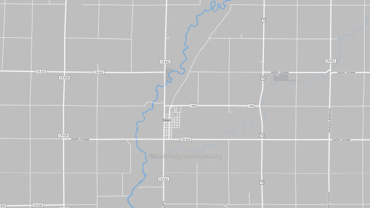 Transit Grade map of Doon, IA