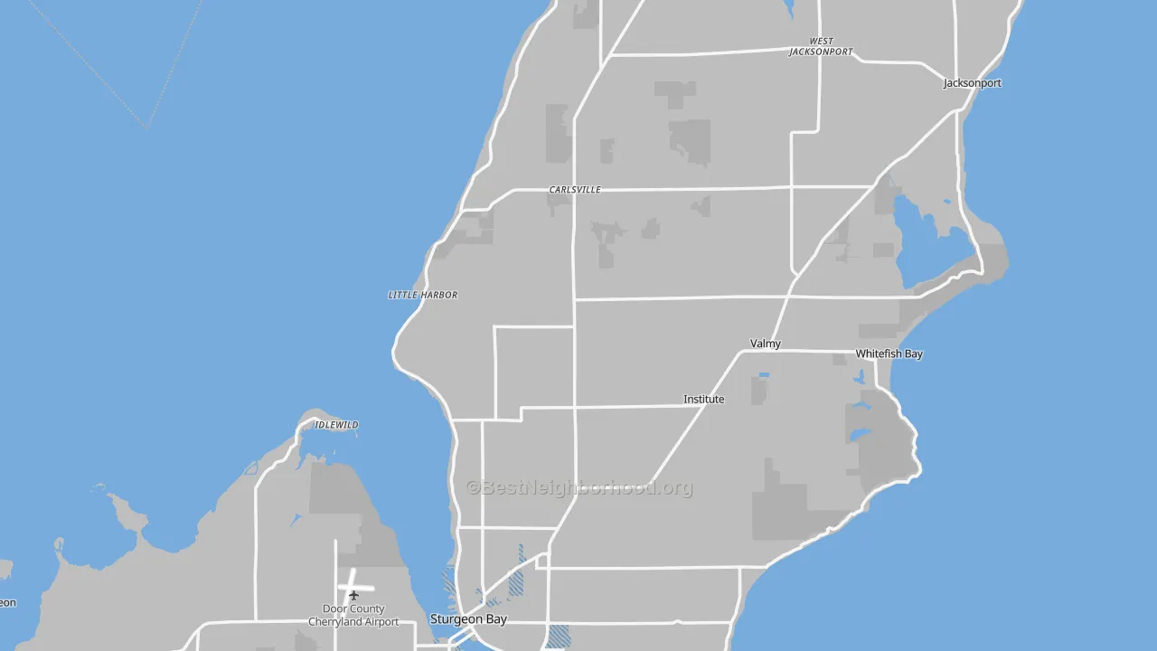 Transit Grade map of Door County, WI
