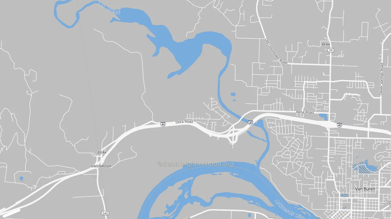 Transit Grade map of Dora, AR