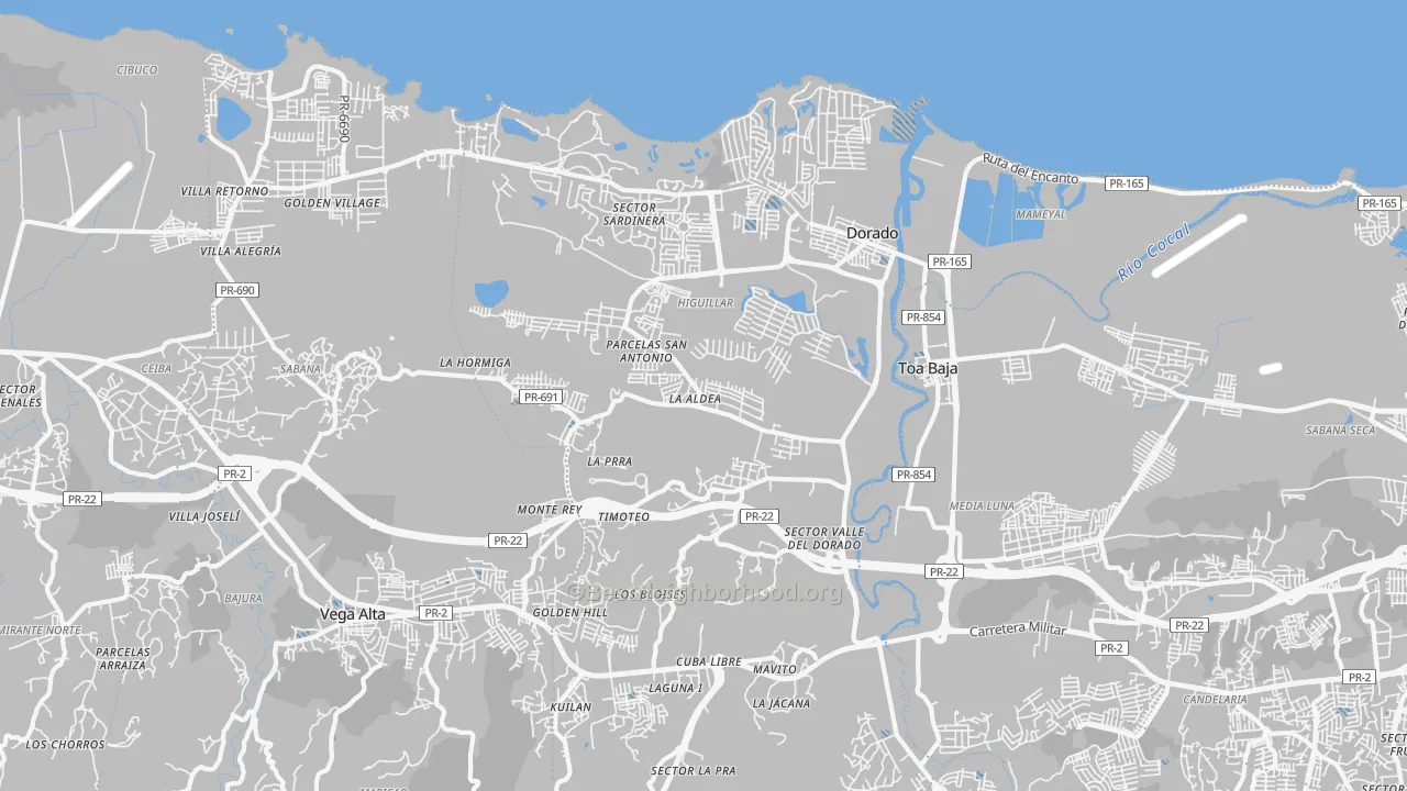 Transit Grade map of Dorado Municipio, PR