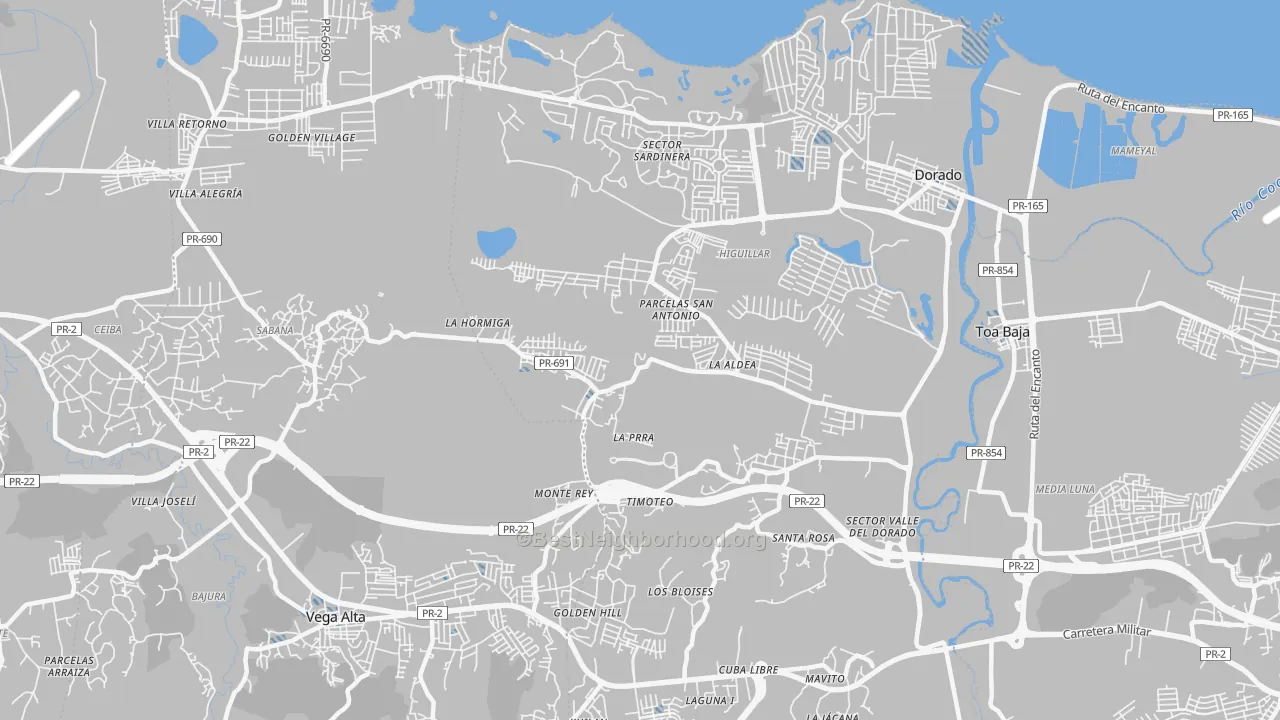 Transit Grade map of Dorado, PR