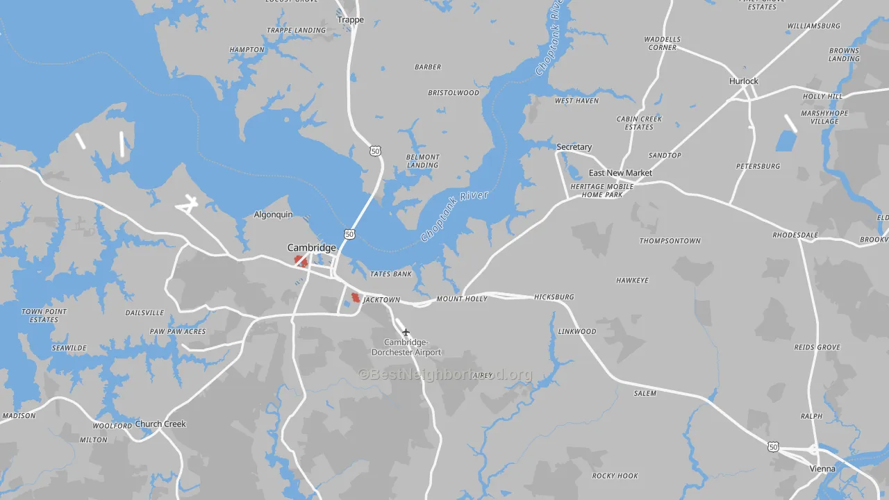 Transit Grade map of Dorchester County, MD