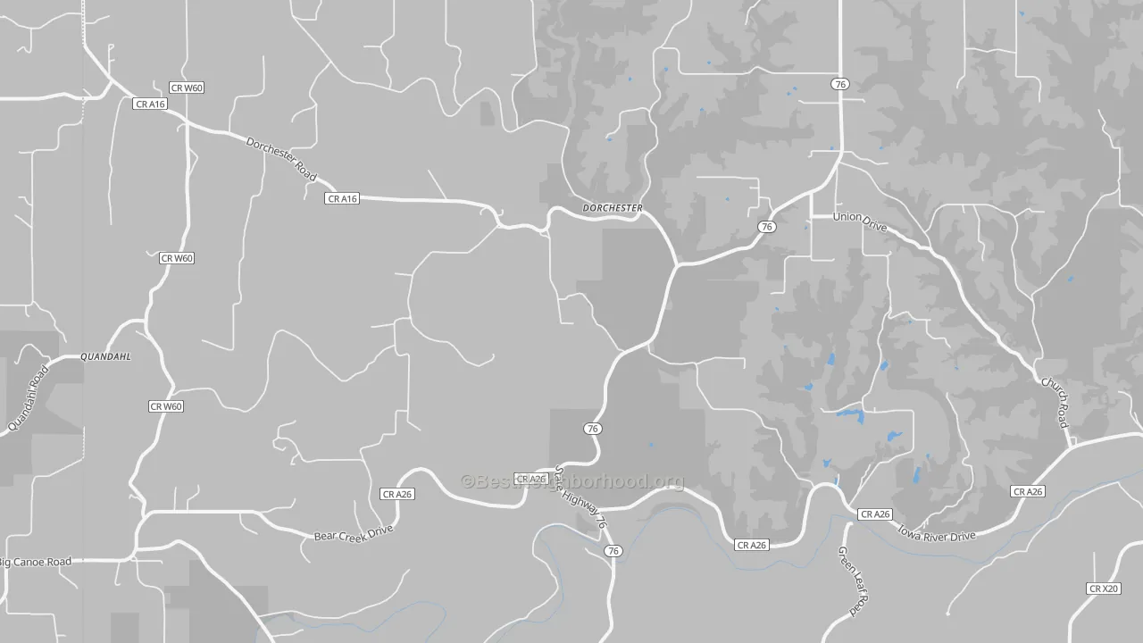 Transit Grade map of Dorchester, IA