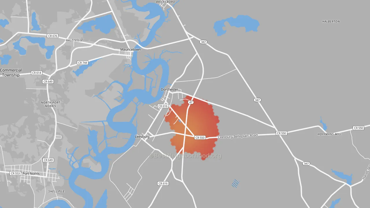 Transit Grade map of Dorchester, NJ