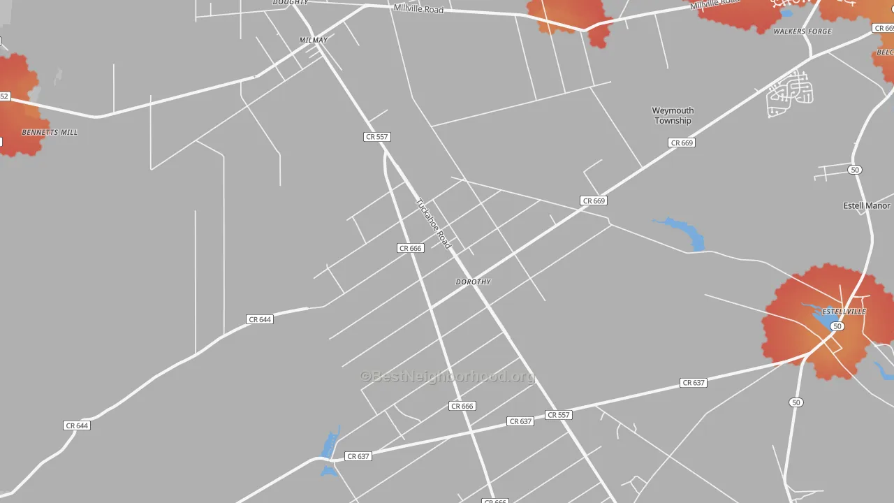 Transit Grade map of Dorothy, NJ