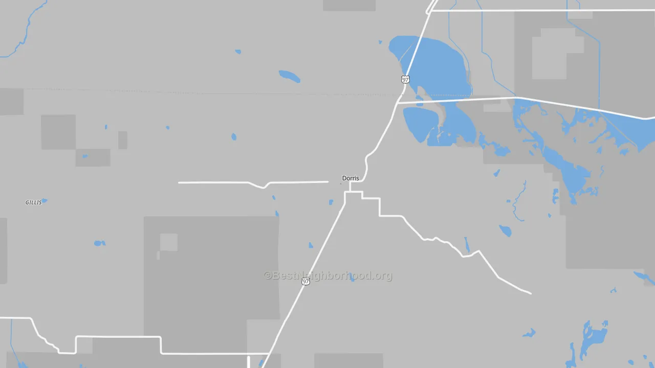 Transit Grade map of Dorris, CA