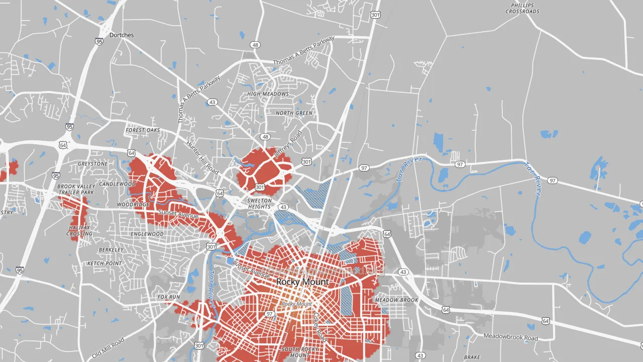 Transit Grade map of Dortches, NC