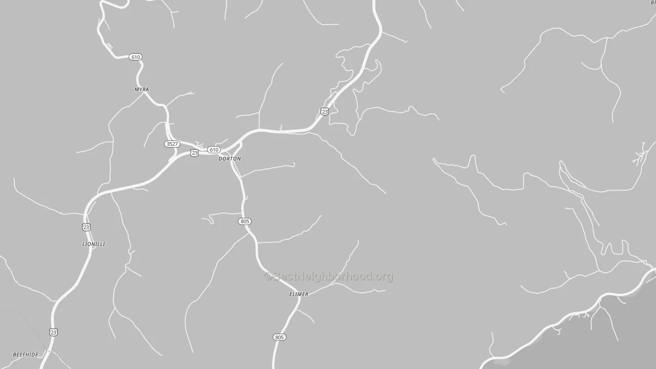 Transit Grade map of Dorton, KY