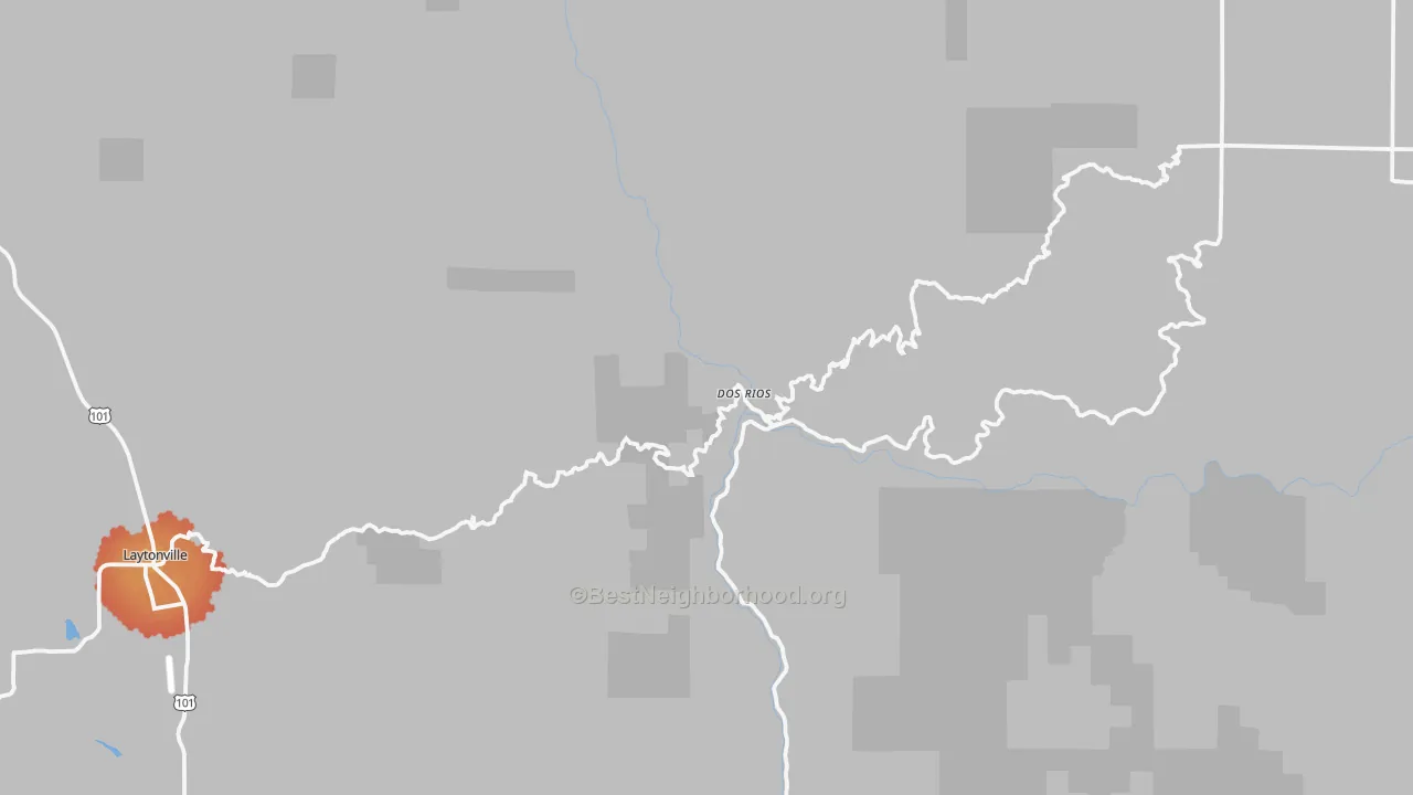 Transit Grade map of Dos Rios, CA