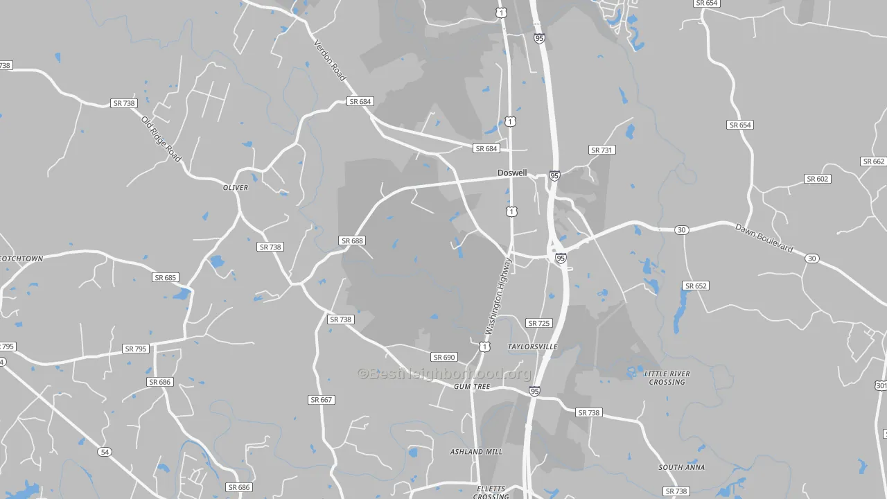 Transit Grade map of Doswell, VA