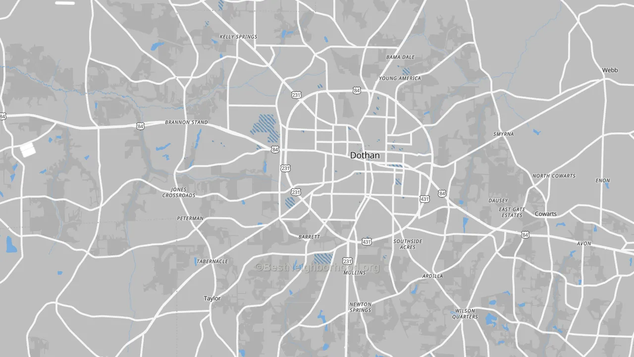 Transit Grade map of Dothan, AL