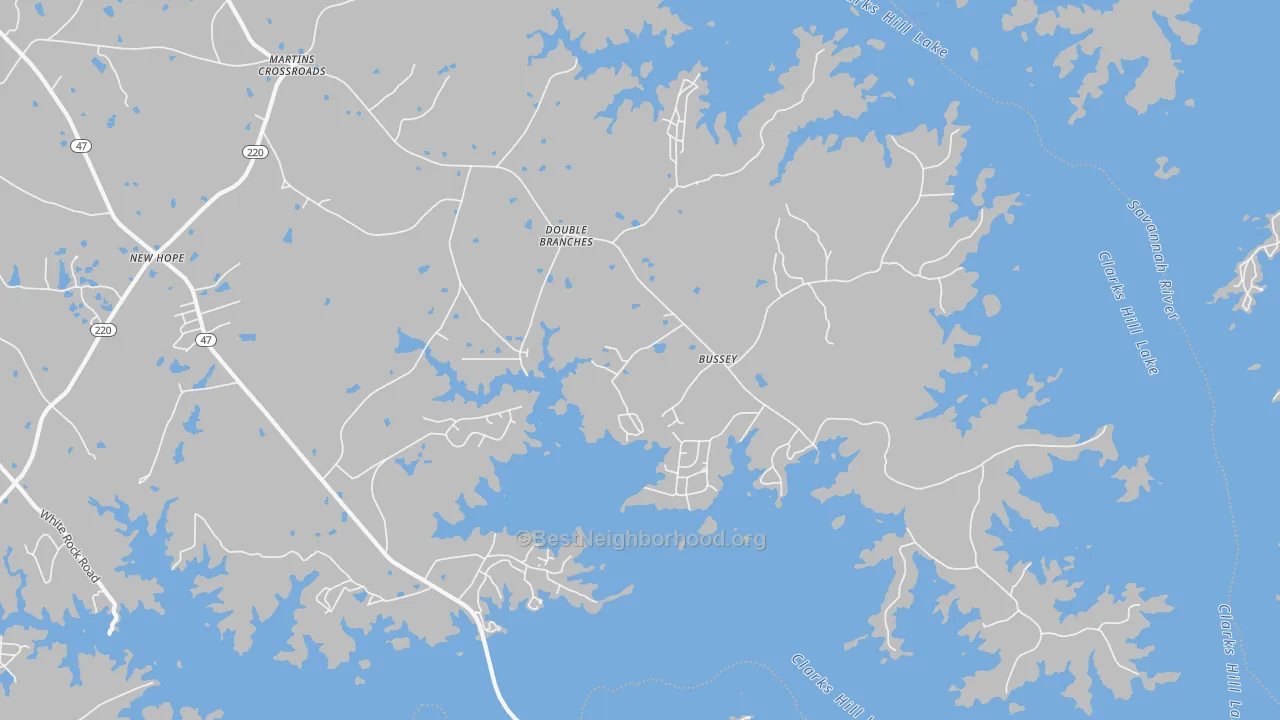 Transit Grade map of Double Branches, GA