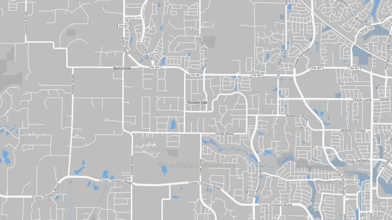 Transit Grade map of Double Oak, TX