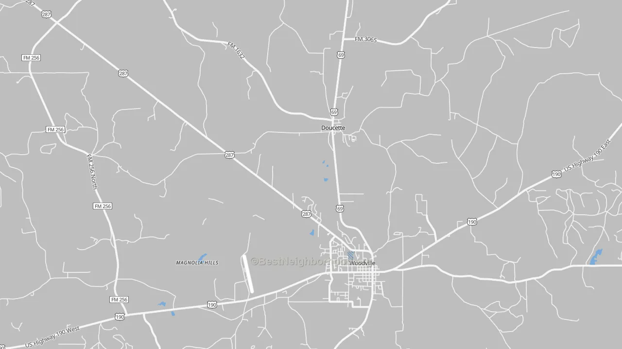 Transit Grade map of Doucette, TX