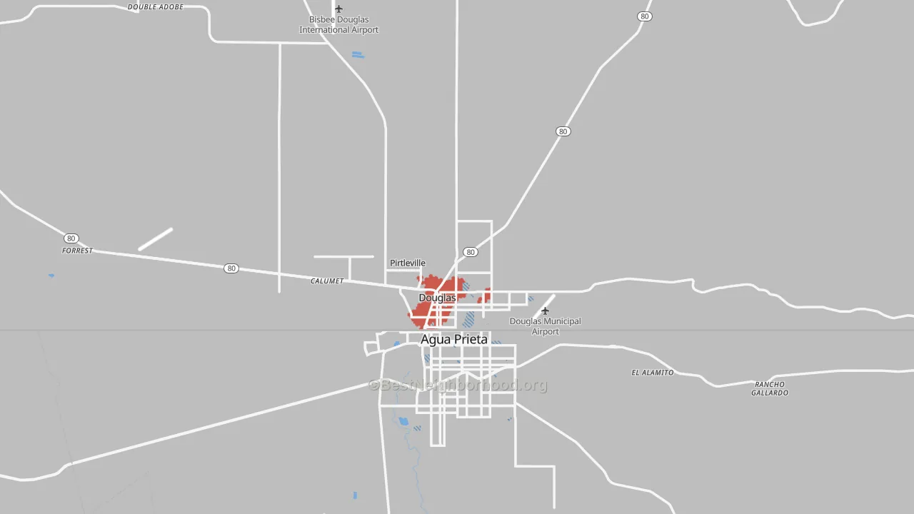 Transit Grade map of Douglas, AZ