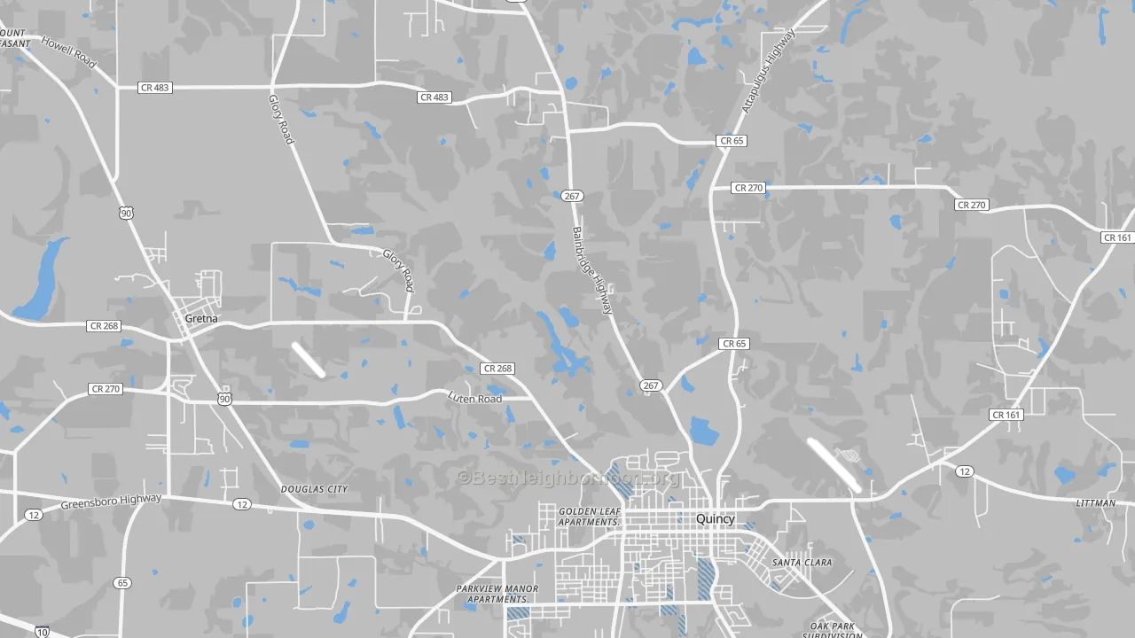 Transit Grade map of Douglas City, FL