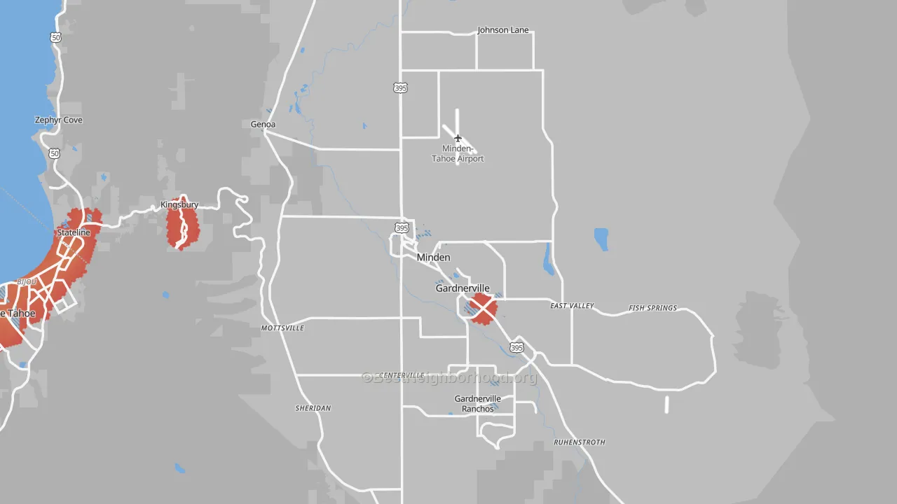 Transit Grade map of Douglas County, NV