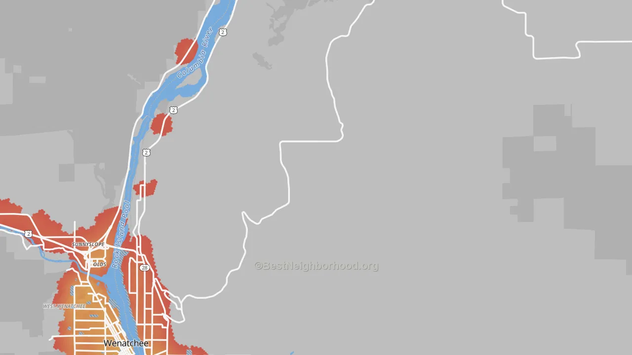 Transit Grade map of Douglas County, WA