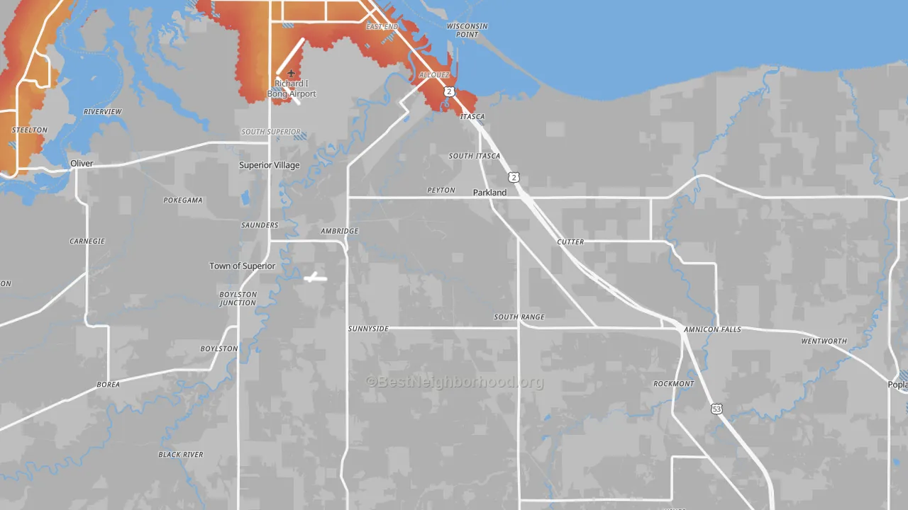 Transit Grade map of Douglas County, WI