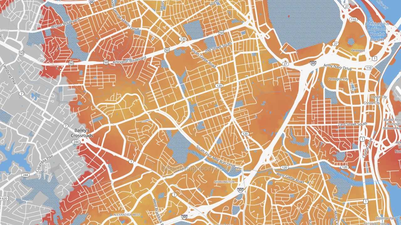 Transit Grade map of Douglas Park, Arlington, VA